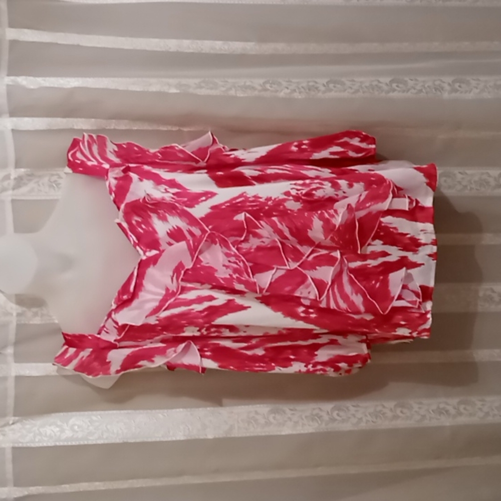 Hot in Hollywood XL long sleeve pink multi blouse